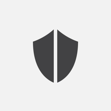 Beyaz arkaplanda kalkan simgesi izole edildi 