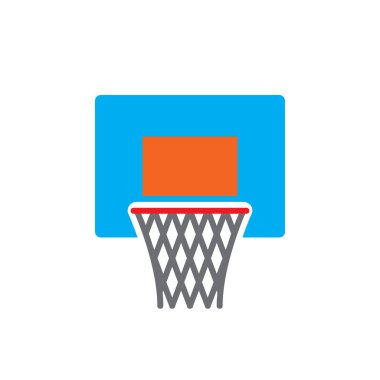 Beyaz arka plan üzerinde izole basketbol hoop simgesi 