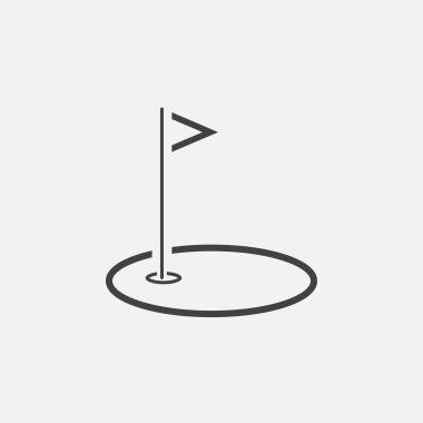 Beyaz arka plan üzerinde izole golf sahası simgesi 