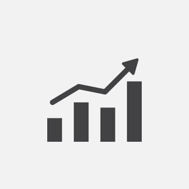 Beyaz arkaplanda büyüyen grafik simgesi izole edildi 