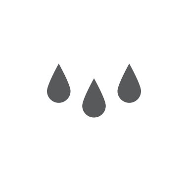 Beyaz arka plan üzerinde izole simgesi yağmur damlaları 