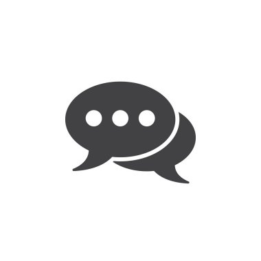 simge vektör, konuşma kabarcıklar katı logo illüstrasyon, sohbet üzerinde beyaz izole piktogram Yorumlar