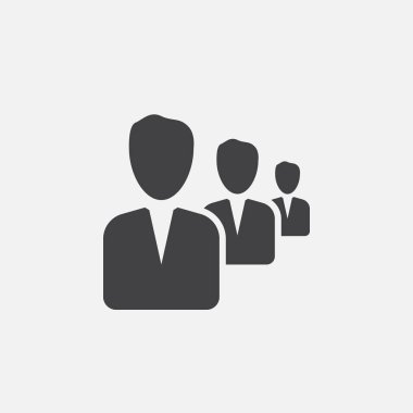 insanlar katı simgesi, vektör çizim, üzerinde beyaz izole piktogram