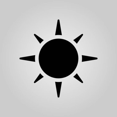 Beyaz arkaplanda izole edilmiş güneş simgesi 