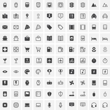 100 Universal Icons For Web and Mobile clipart