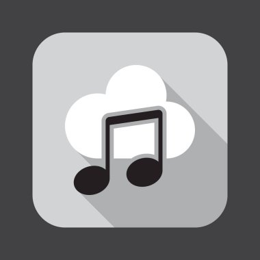 bulut müzik simgesini, vektör çizim