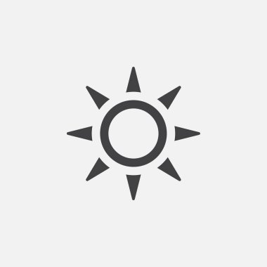 Beyaz arkaplanda izole edilmiş güneş simgesi 