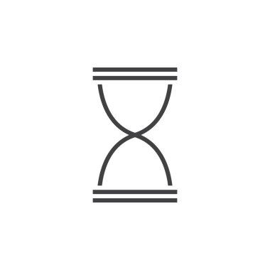 Kum saati satırı simgesi, Anahat vektör logo illüstrasyon, doğrusal piktogram beyaz izole