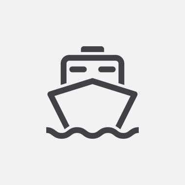 Beyaz arka plan üzerinde izole gemi simgesi 