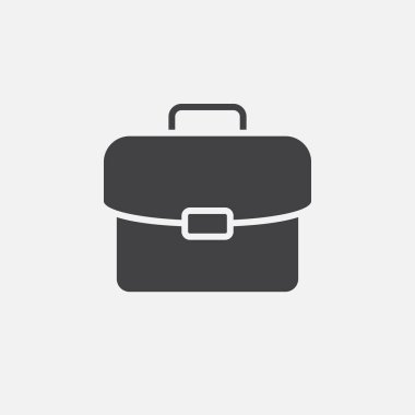 Evrak Çantası'nı katı simgesi, Portföy vektör çizim, üzerinde beyaz izole piktogram