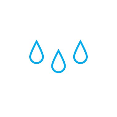 Beyaz arka plan üzerinde izole simgesi yağmur damlaları 