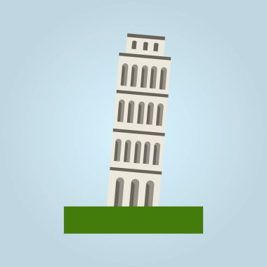 Leaning Tower of Pisa vektör çizim 