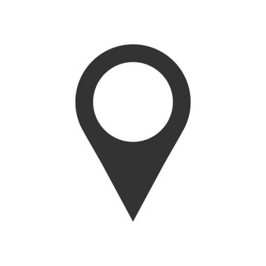 Beyaz arka plan üzerinde izole harita işaretçi simgesi 