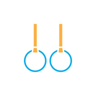 Beyaz arka plan üzerinde izole jimnastik yüzük simgesi 