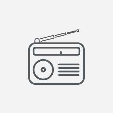 Beyaz arkaplanda radyo simgesi izole edildi 