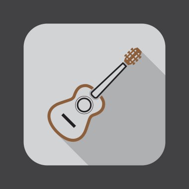 siyah arka plan üzerine izole akustik gitar simgesi 