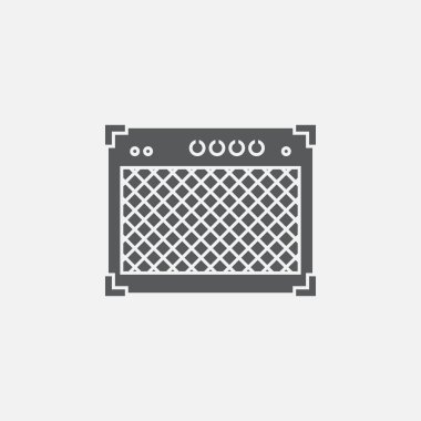 Beyaz arka plan üzerinde izole gitar amplifikatör simgesi 