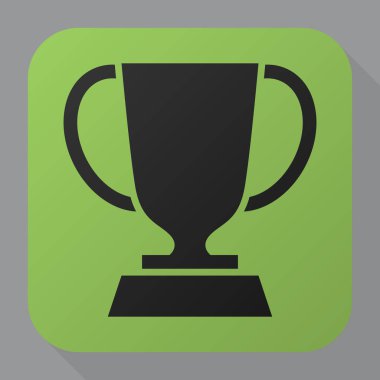 Kupa simge vektör yeşil zemin üzerine 