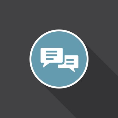 Beyaz arkaplanda sohbet simgesi izole edildi 