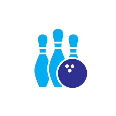 Beyaz arka plan üzerinde izole bowling simgesi 