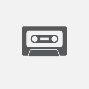 Beyaz arka plan üzerinde izole kaset simgesi 