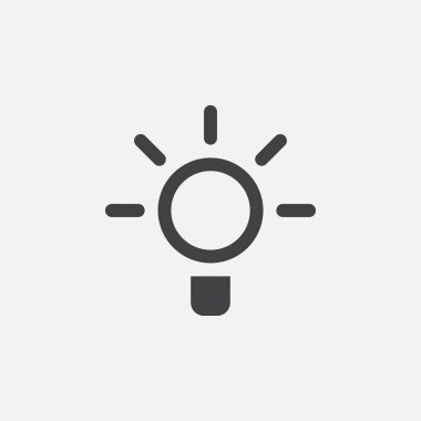 fikir ampul satırı simgesi, Anahat vektör çizim, doğrusal piktogram beyaz izole 