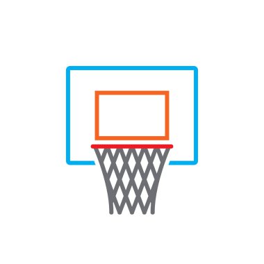 Beyaz arka plan üzerinde izole basketbol hoop simgesi 