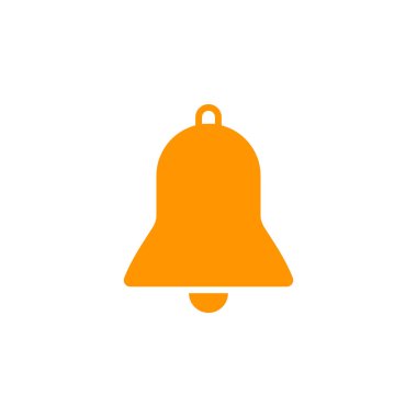 Bell simge vektör, alarm katı logo illüstrasyon, renkli sembol üzerinde beyaz izole