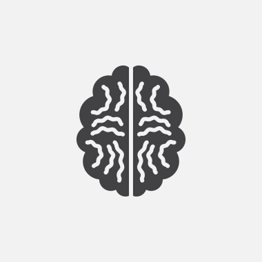 beyin sağlam kutsal kişilerin resmi, vektör çizim, üzerinde beyaz izole piktogram