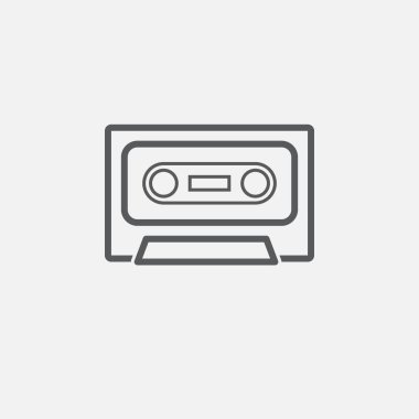 Beyaz arka plan üzerinde izole kaset simgesi 