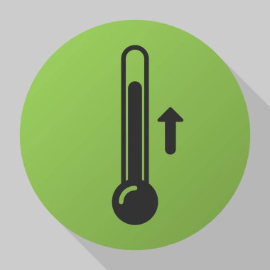 Termometre simgesi, küresel ısınma. Modern düz vektör simgesi