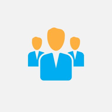 insanlar katı simge, renk vektör çizim, beyaz, liderlik sembolü izole piktogram