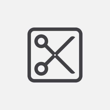 Beyaz arkaplanda makas simgesi izole edildi 