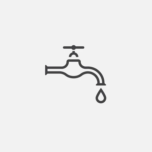 Water Tap Icon Isolated White Background — Stock Vector