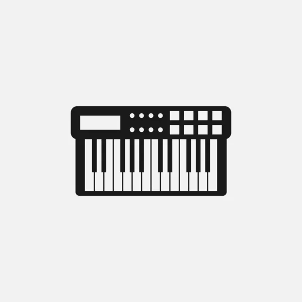 Midi Toetsenbord Pictogram Geïsoleerd Witte Achtergrond — Stockvector