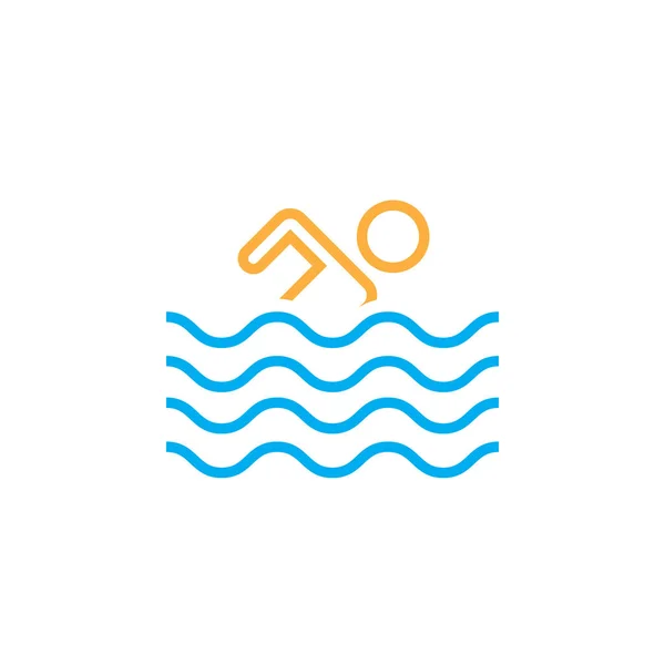 Pool Symbol Isoliert Auf Weißem Hintergrund — Stockvektor