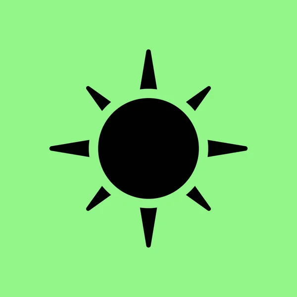 Icono Del Sol Vector Fondo Verde — Archivo Imágenes Vectoriales