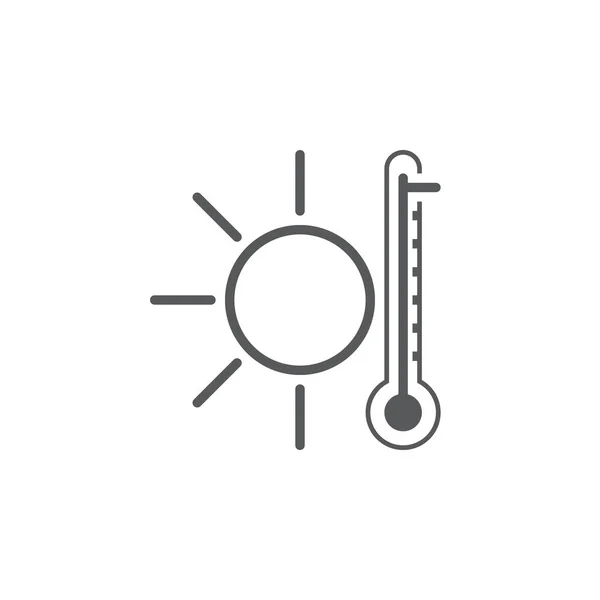 Icona Meteo Caldo Isolato Sfondo Bianco — Vettoriale Stock