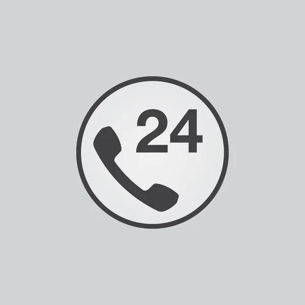 24H Podpora Ikona Izolovaných Bílém Pozadí — Stockový vektor