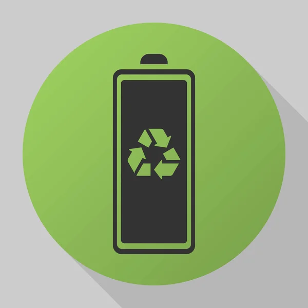 Recykling Baterii Ikona Zielonym Tle — Wektor stockowy