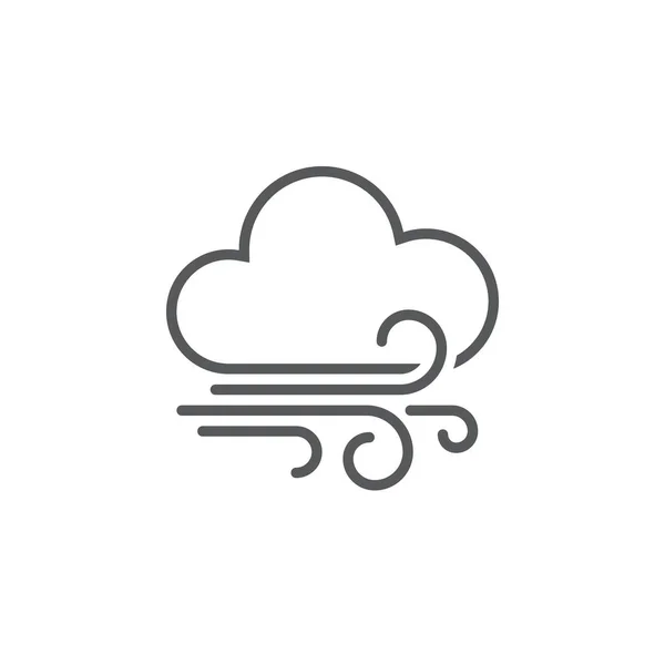 Іконка Погоди Вітру Хмар Ізольована Білому Тлі — стоковий вектор