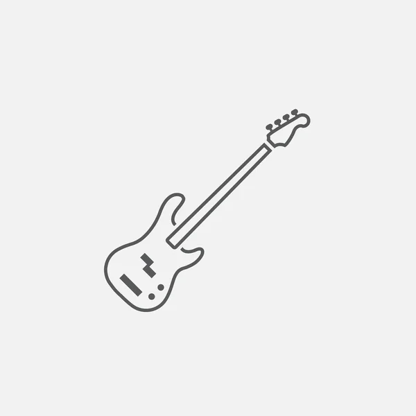 Bass Guitar Icon Isolated White Background — Stock Vector