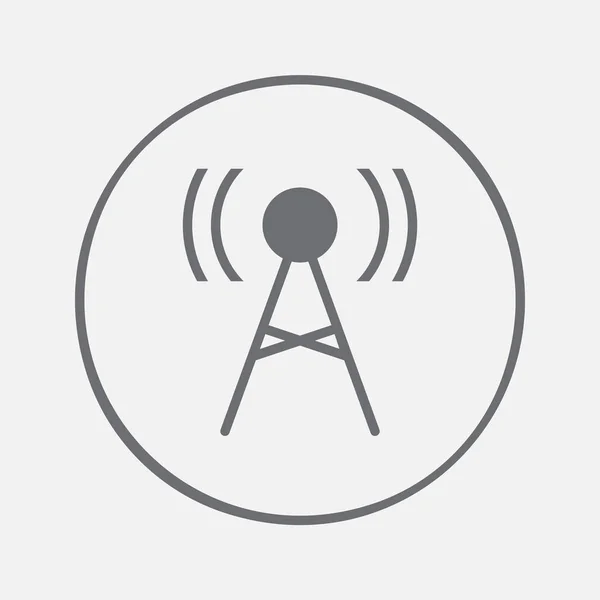 Icona Dell Antenna Trasmettitore Segno Isolato Sfondo Bianco — Vettoriale Stock