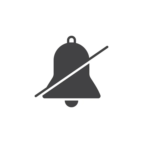 Strikeout Bell Pictogram Vector Alarm Dempen Solide Logo Afbeelding Pictogram — Stockvector