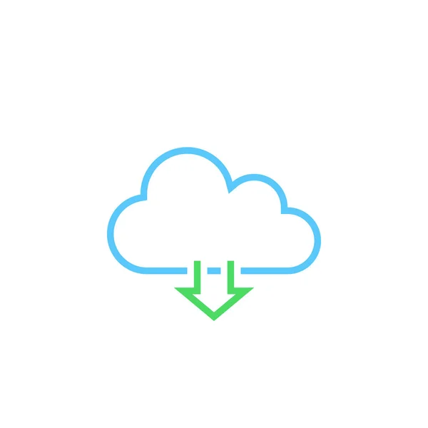 Cloud Nedladdning Ikon Disposition Vektor Logotypen Illustration Linjär Piktogram Isolerad — Stock vektor