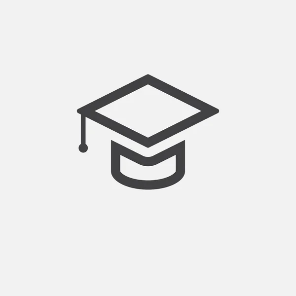 Graduierung Cap Symbol Isoliert Auf Weißem Hintergrund — Stockvektor