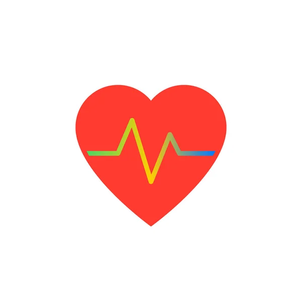 Διάνυσμα Εικονίδιο Παλμών Καρδιακός Ρυθμός Στερεά Λογότυπο Εικονογράφηση Πολύχρωμο Εικονόγραμμα — Διανυσματικό Αρχείο