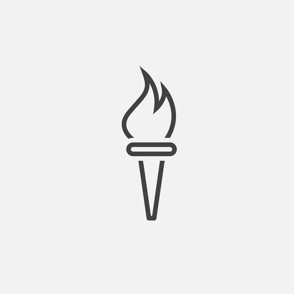 Иконка Горевшего Факела Белом Фоне — стоковый вектор