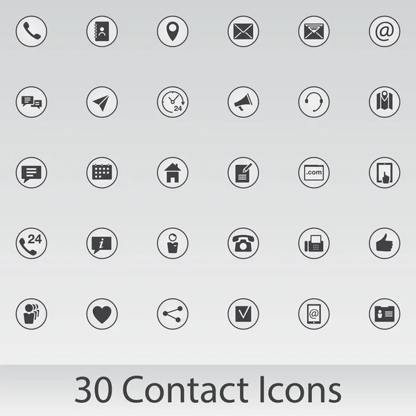 Icons set web - beyaz arka plan üzerinde izole iletişim 