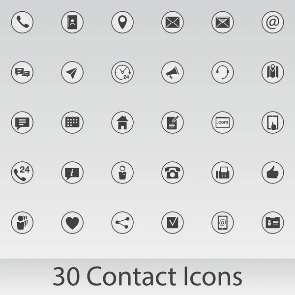 Web Ikoner Set Kontakta Oss Isolerade Vit Bakgrund — Stock vektor